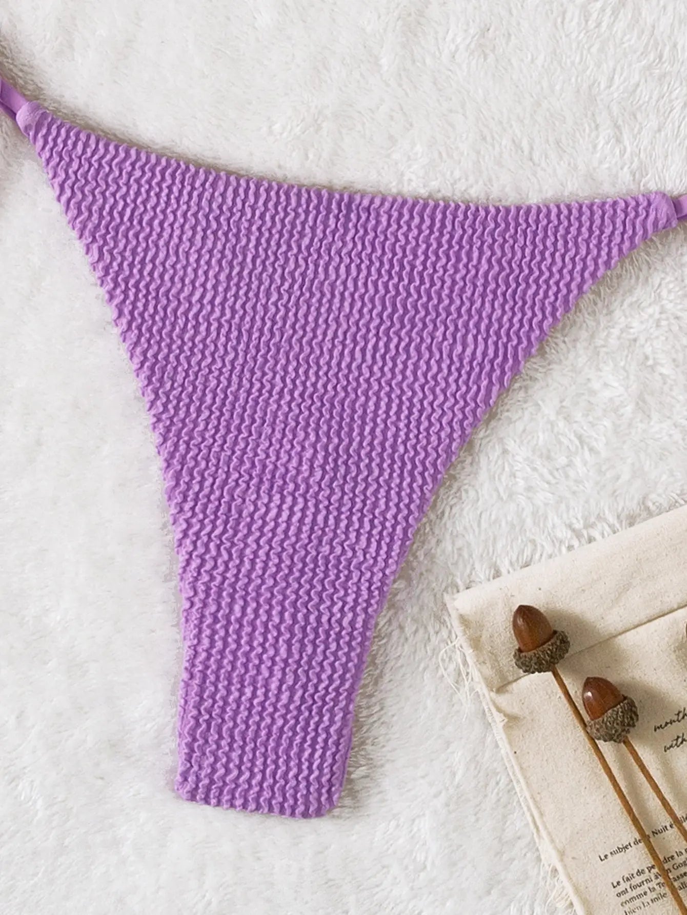 2 Piece Textured Halter Triangle Tie Side Bikini Womens Swimsuit Swimwear Bathing Swimming Suit Summer Beachwear Bathers - The Clothing Company Sydney