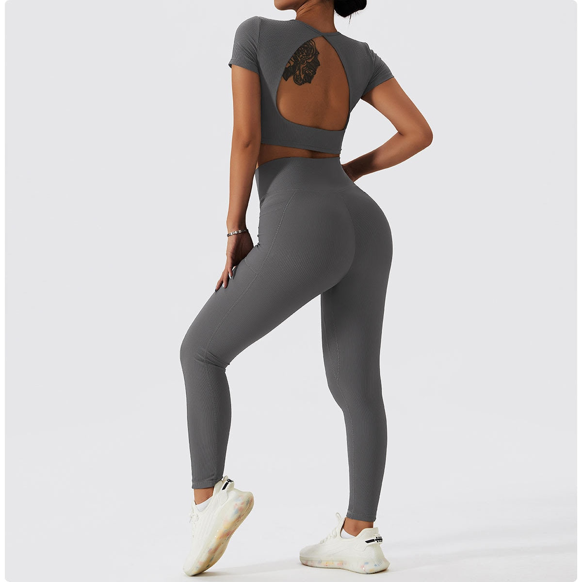 2 Piece Ribbed Yoga Set Women Suit For Fitness Sportswear Seamless Sports Suit Workout Clothes Tracksuit Sports Outfit Gym Clothing Wear The Clothing Company Sydney