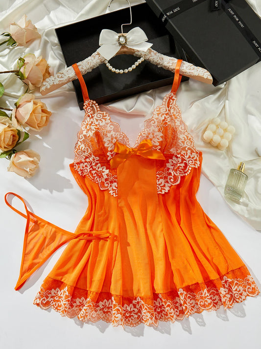 Women's Lace Sleepdress Nightdress Ladies Lace Nightgowns Mesh Thin Strap Night Dress Set - The Clothing Company Sydney
