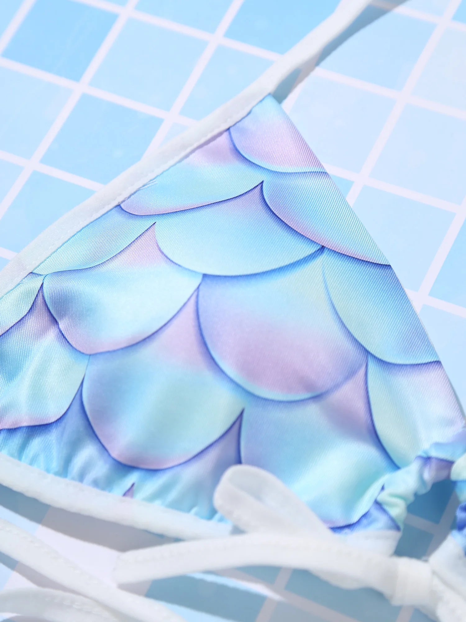 Women's Mermaid Print Swimsuit Bikini Bathing Suit Halter Sponge Pad Bra and Drawstring Briefs Beach Pool Surfing Swimwear - The Clothing Company Sydney