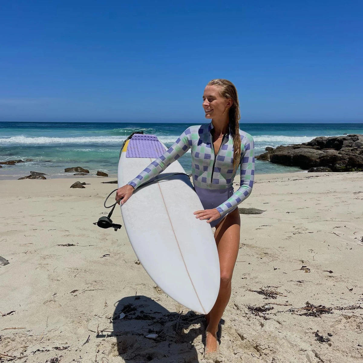 Women Print Floral One Piece Swimsuit Long Sleeve Bathing Suit Swimsuit Vintage Beachwear Surfing Swim Suit - The Clothing Company Sydney