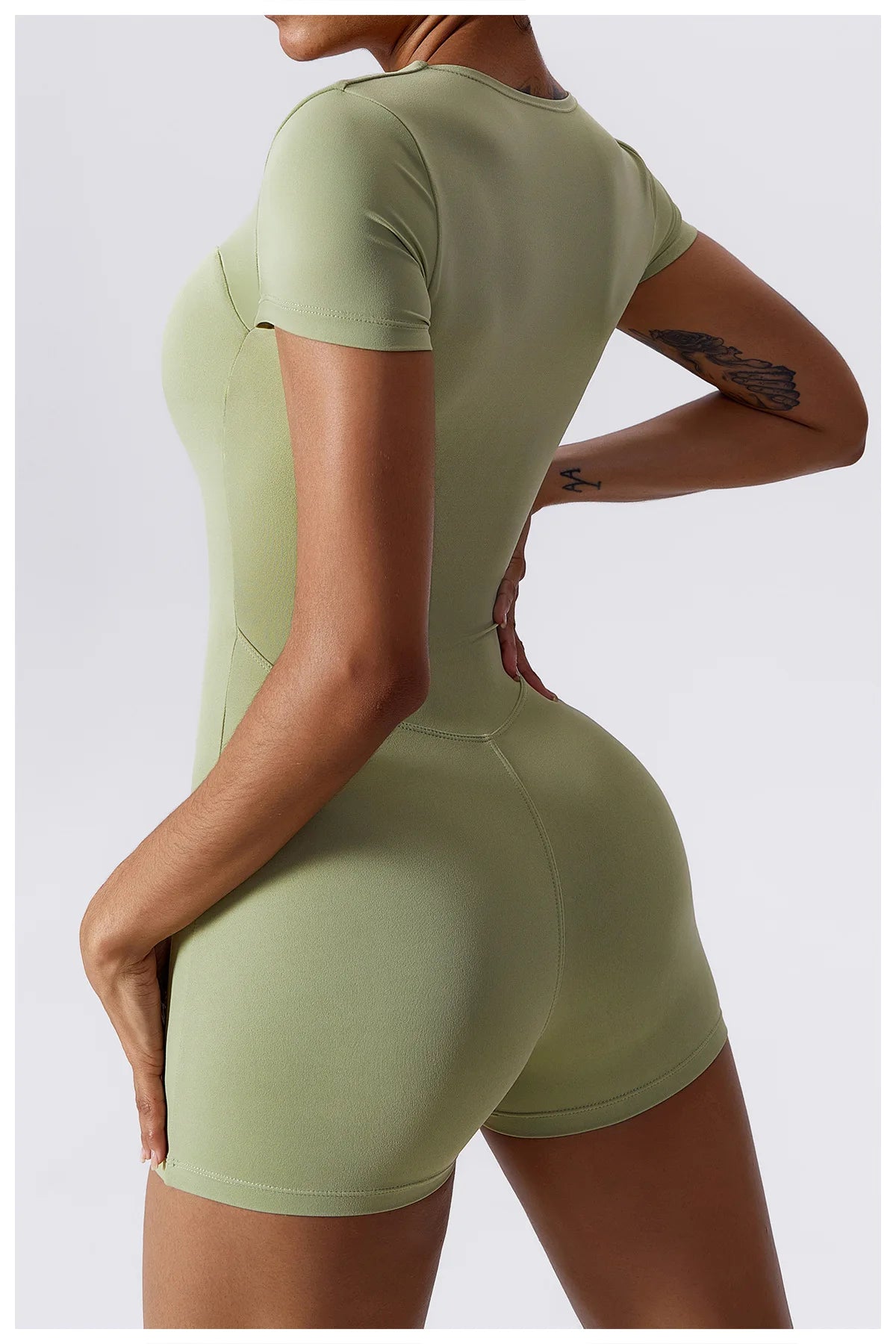 Summer Yoga Suit Women's Short One Piece Short Sleeve Gym Push Up Training Fitness Bodysuit Sportswear Outfit - The Clothing Company Sydney