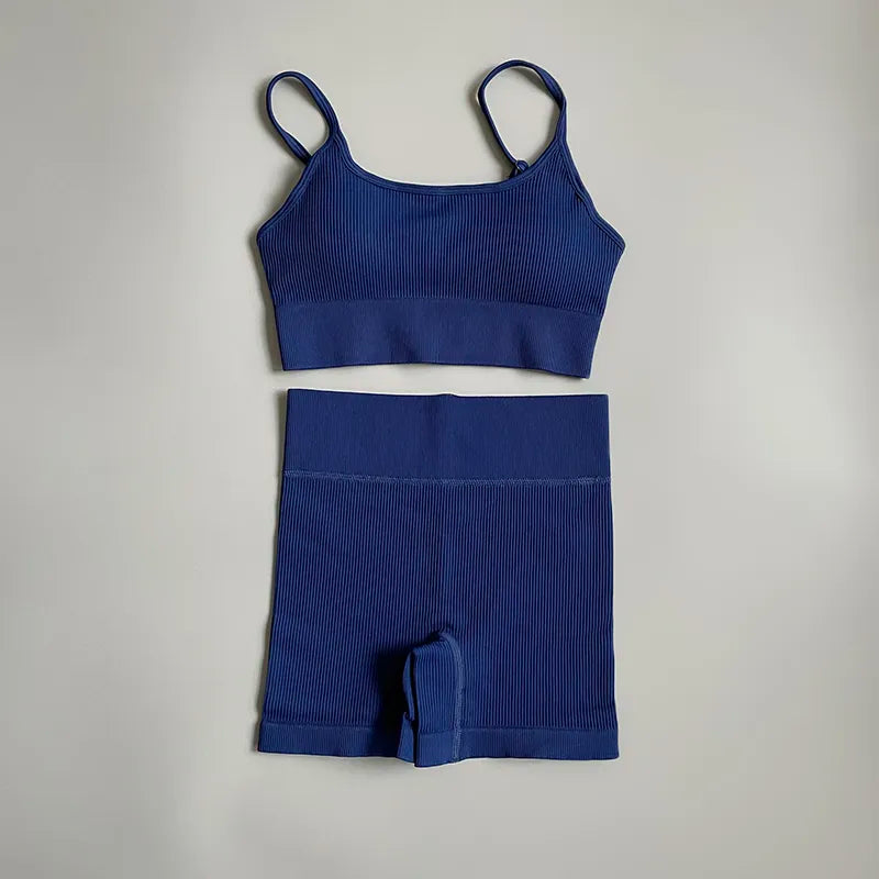 Seamless Yoga Set Gym Suits With Shorts Crop Top Bra Women's Shorts 2 Piece Set Running Workout Outfit Fitness Clothing The Clothing Company Sydney