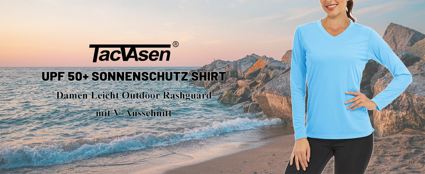 Summer Sun Protection Shirts UPF 50+ Womens Long Sleeve V Neck Shirts Lightweight Quick Dry Tee Shirts Outdoor Pullover The Clothing Company Sydney