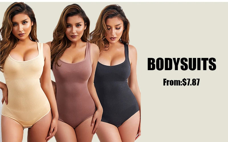 Ribbed Jumpsuit Daily Shaper Bodysuits Compression Open Crotch Shapewear Suit Playsuit - The Clothing Company Sydney