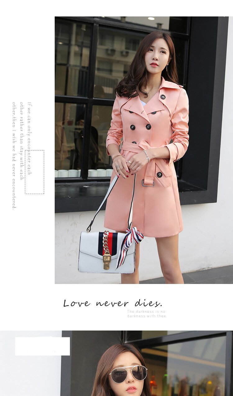 Spring And Autumn Women's Mid-Length Trench Coat Tie-In Jackets Coats The Clothing Company Sydney
