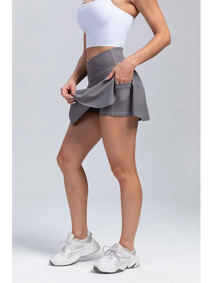 Women's Pleated Tennis Skirt with Pockets Shorts Athletic Skirts Crossover High Waisted Athletic Golf Badminton Skorts Workout Sports Skirts The Clothing Company Sydney