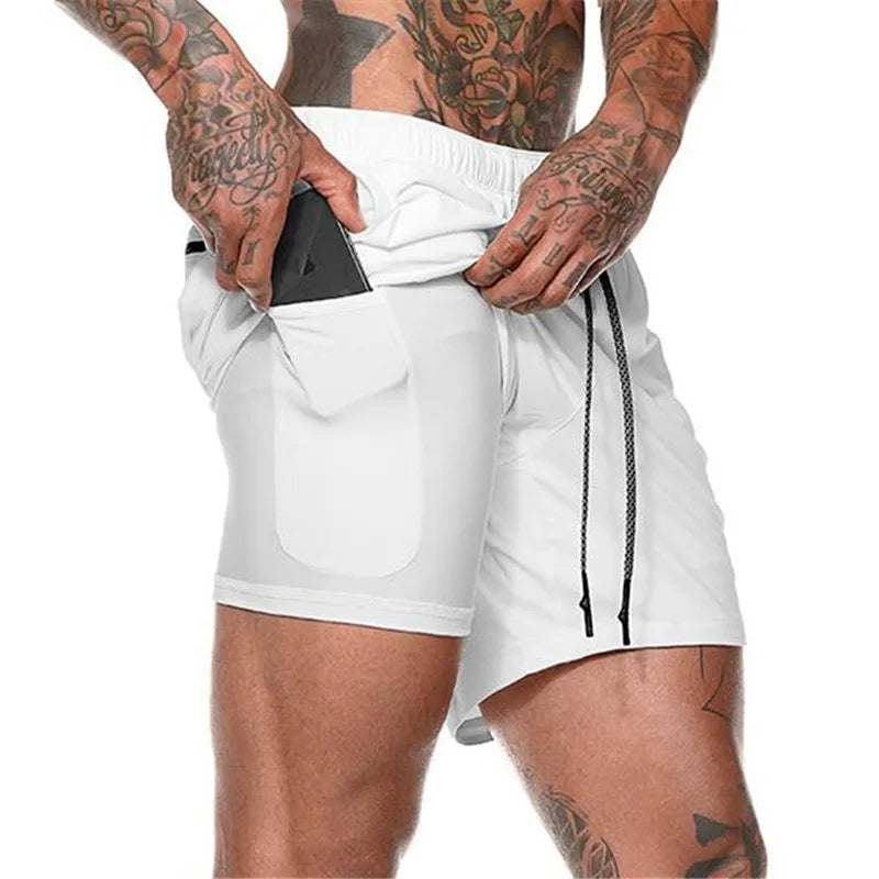 Men’s 2-in-1 Running Shorts – Double-Layer Gym Training & Beach Sportswear The Clothing Company Sydney