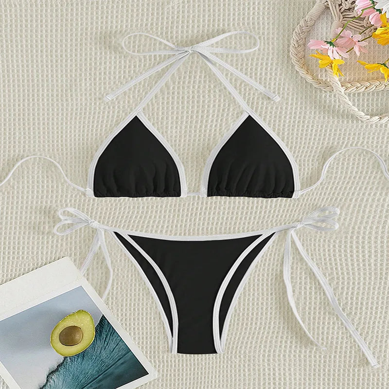2 Piece String Micro Thong Swimsuit Women Halter Mini Swimwear Beachwear Bikini Set The Clothing Company Sydney