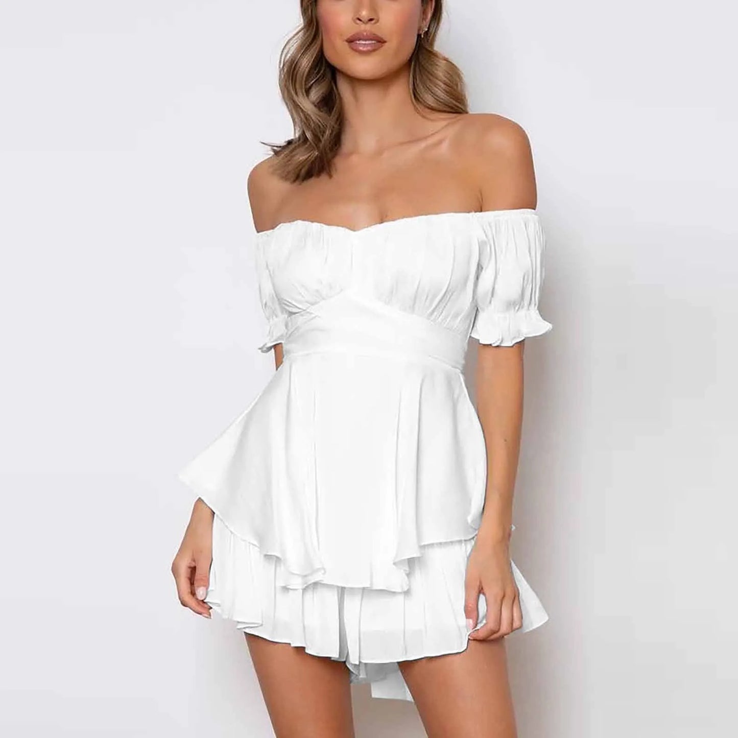 Women's Jumpsuit Fashion Casual Off shoulder Ruffles  Leisure Jumpsuit - The Clothing Company Sydney