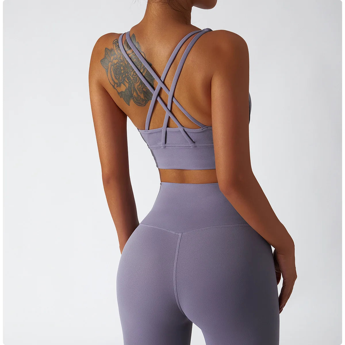 Women's Sports Set Yoga Clothing Gym High Waist Running Pants Sport Bra Suit for Fitness Sportswear Workout 2 Piece Matching Set The Clothing Company Sydney