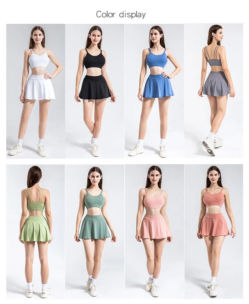 Cloud Hide Safe Tennis Skirts Gym Golf Running Pleated Pantskirt Women Sports Fitness Shorts Pocket High Waist Skort Skirt The Clothing Company Sydney