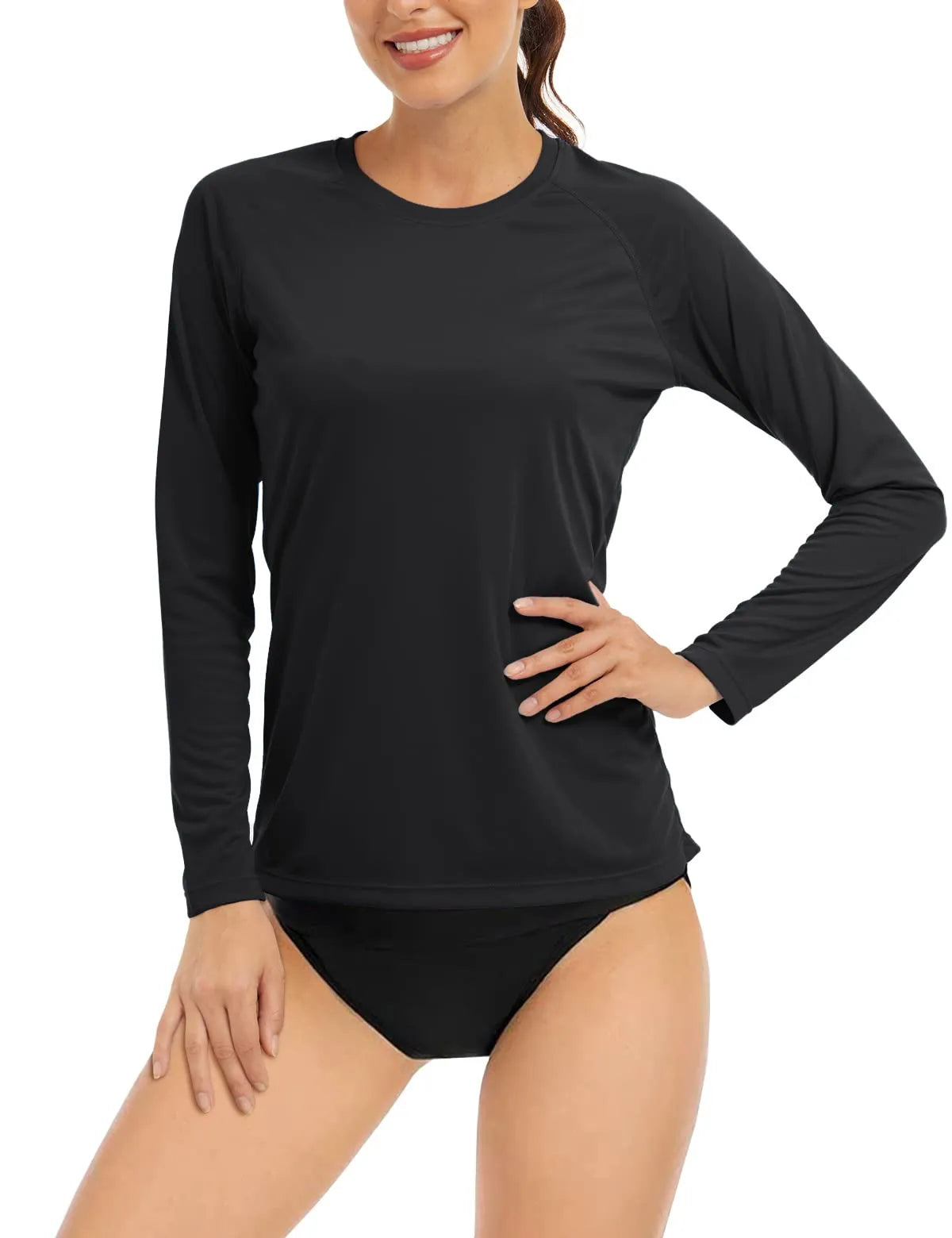 UPF 50+ Sun Skin Protection Quick Dry T-Shirts Women's Long Sleeve Outdoor Performance Tee Shirts Summer Casual Tops - The Clothing Company Sydney