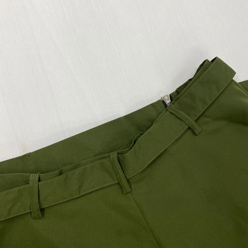 2 Piece Women's Solid Round Neck Sleeveless High Waist Vest Slim Top Loose With Pockets Zipper Long Skirt Matching Outfit Sets - The Clothing Company Sydney