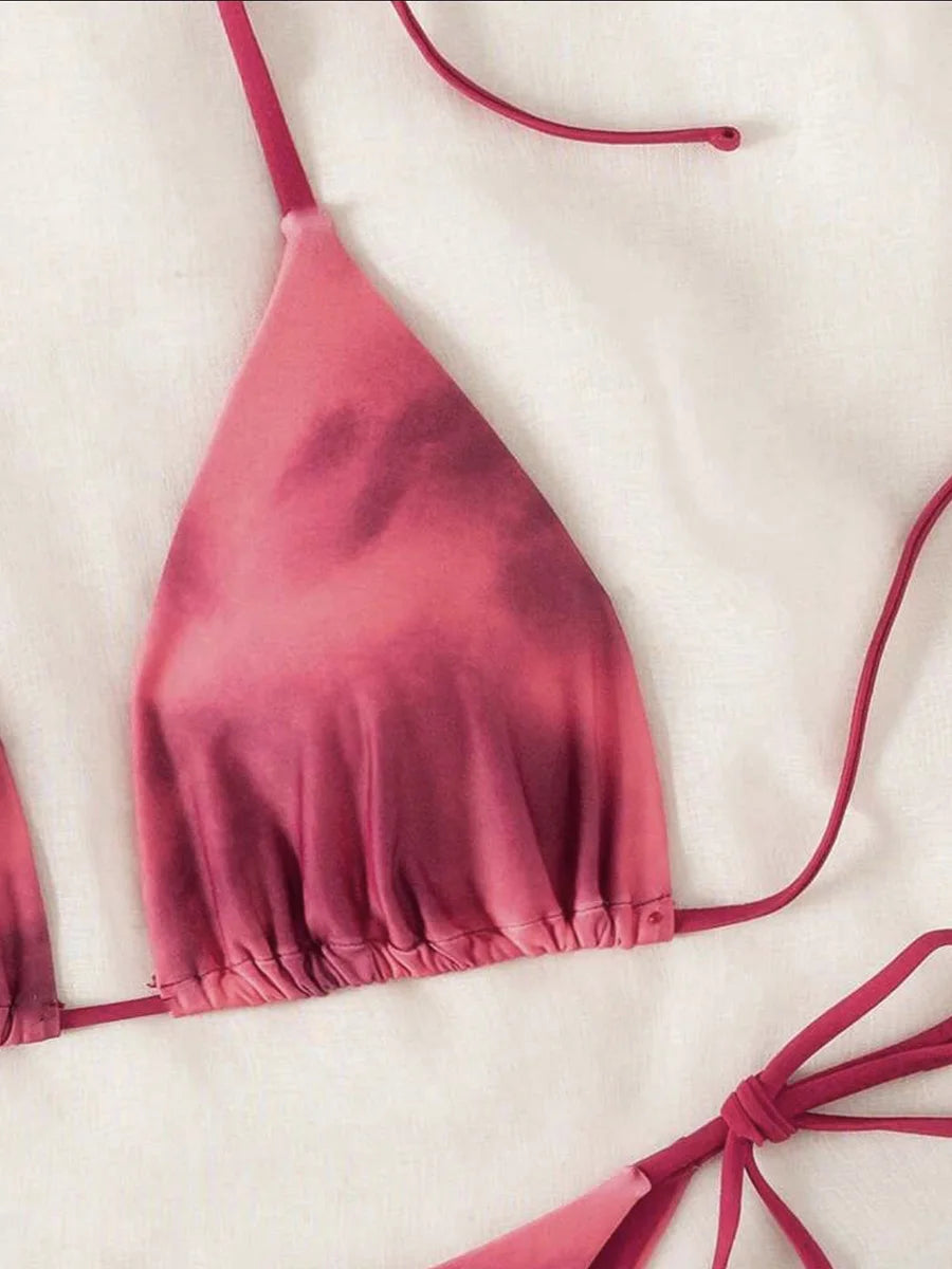 Tie Dye Mini Micro String Bikini Women Swimwear Swimsuit Two Piece Bikini Set Halter Bathing Suit The Clothing Company Sydney