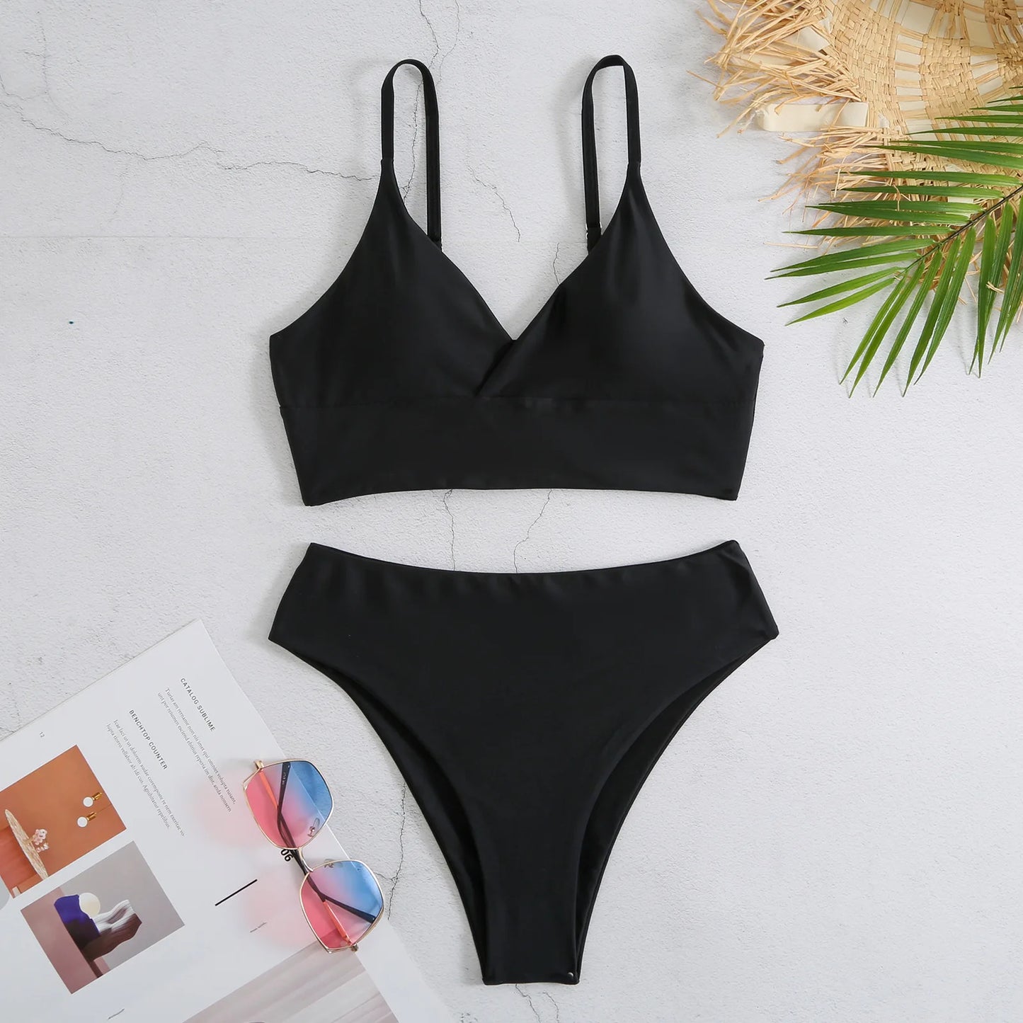 2 Piece High Waist Swimsuit Padded Swimwear Bathers Bathing Swimming Summer Beachwear Bikini Set - The Clothing Company Sydney