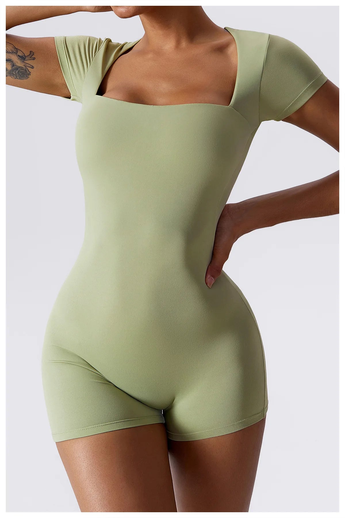 Summer Yoga Suit Women's Short One Piece Short Sleeve Gym Push Up Training Fitness Bodysuit Sportswear Outfit