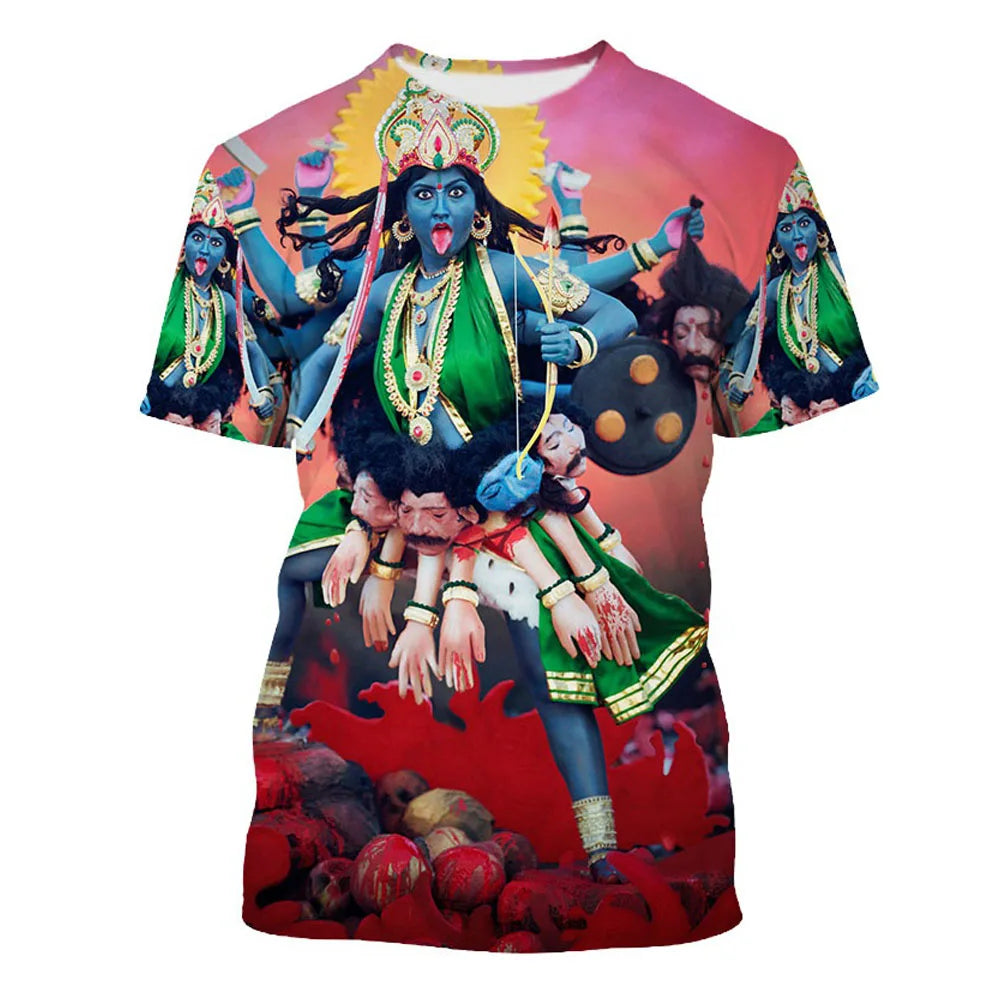 Hindu God Goddess Fun Graphic T-shirt Fashion Men's And Women's Crew Neck Short Sleeve Top Trend Street Wear The Clothing Company Sydney