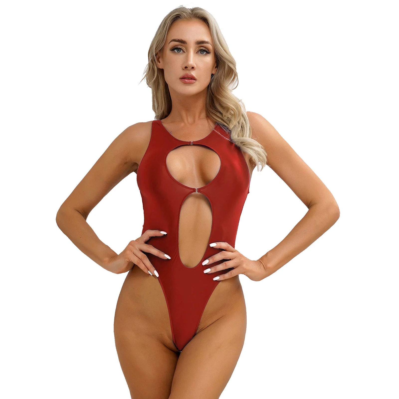 One Piece Womens Bodysuit High Cut Tight Monokini Summer Swimsuit Party Romper Swimwear - The Clothing Company Sydney