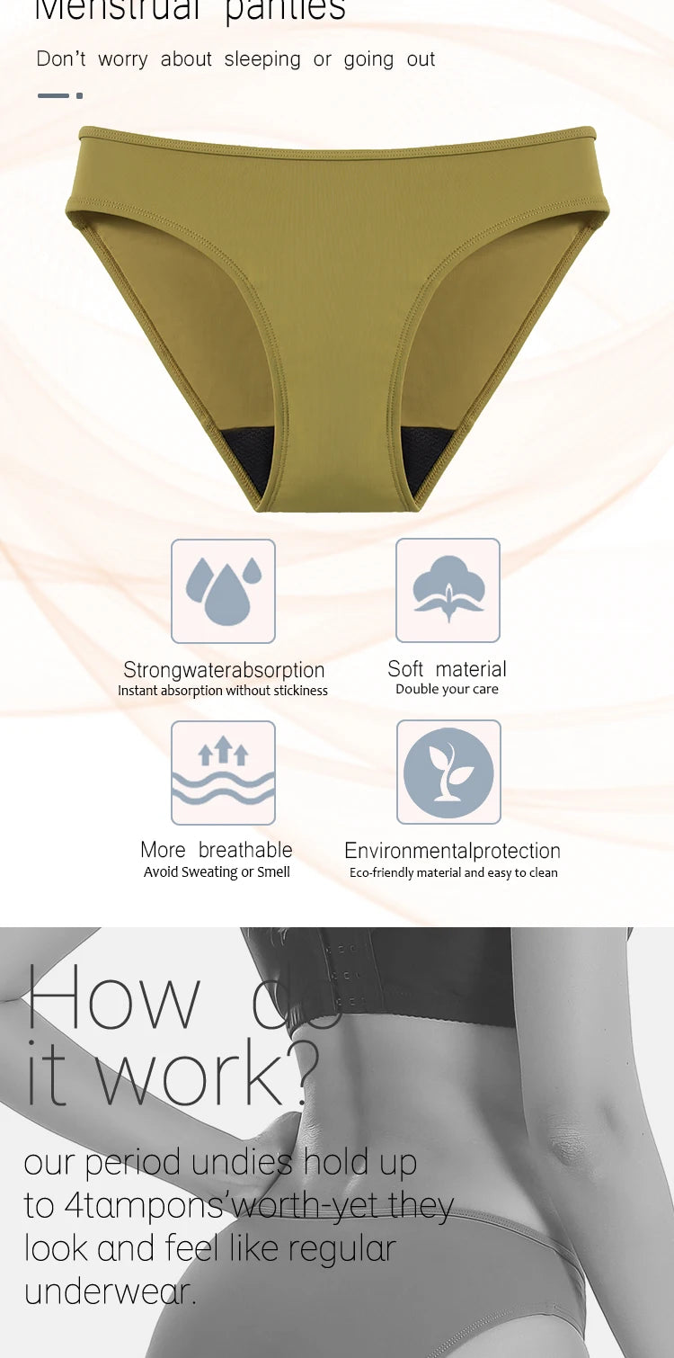 Bikini Menstrual Swimsuit Period Panties Women's Beach Period Swimwear Plus Size Absorbent Pad Panties Swim Bottom - The Clothing Company Sydney