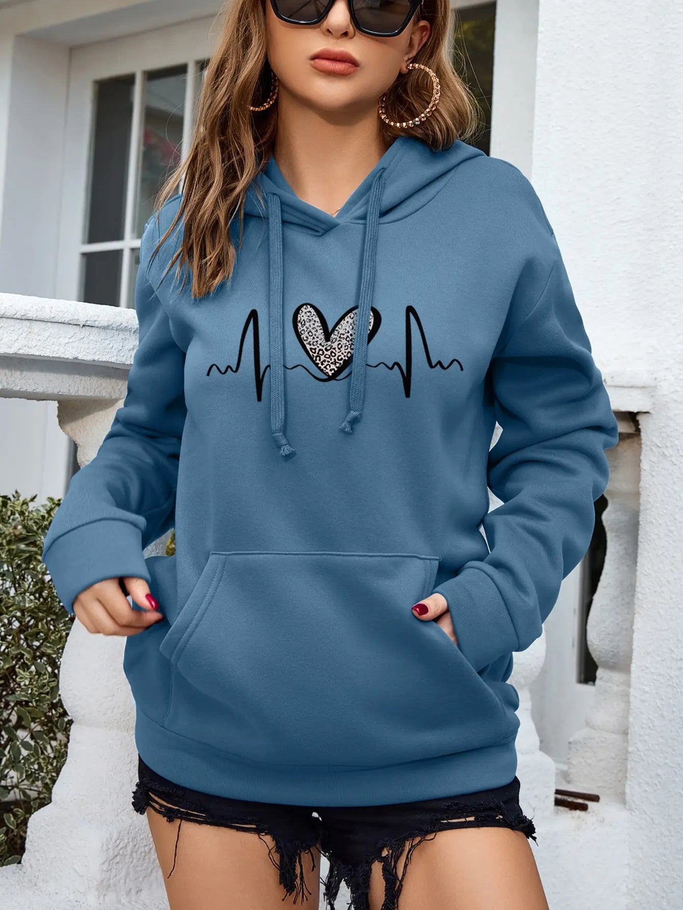 Long Sleeve Printed Women's Hoodie Casual Top - The Clothing Company Sydney