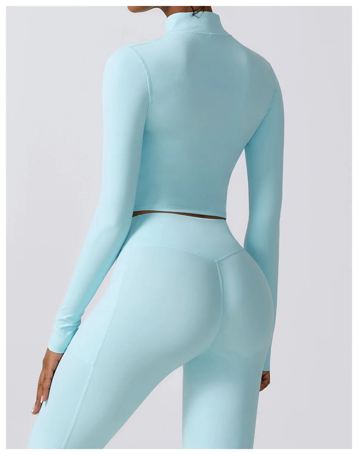 Women's High Elastic Crop Top Spandex Long Sleeve Yoga Shirts Sportswear Yoga Jacket Workout Gym Clothing Sports Clothes The Clothing Company Sydney