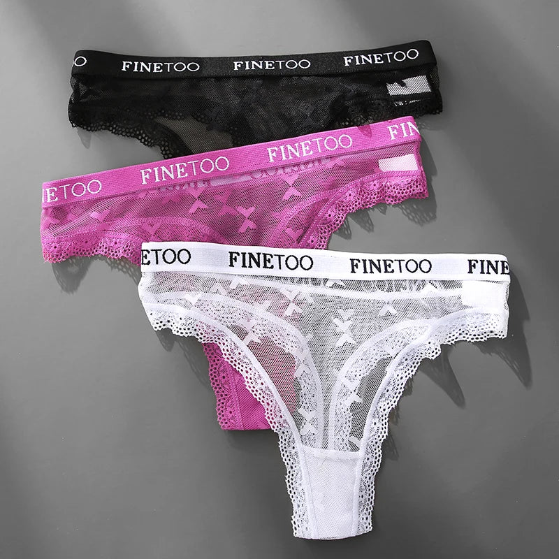 3 Pack Thong Lace Panties Thong Low Waist Underwear G String Underpants Lingerie Set - The Clothing Company Sydney