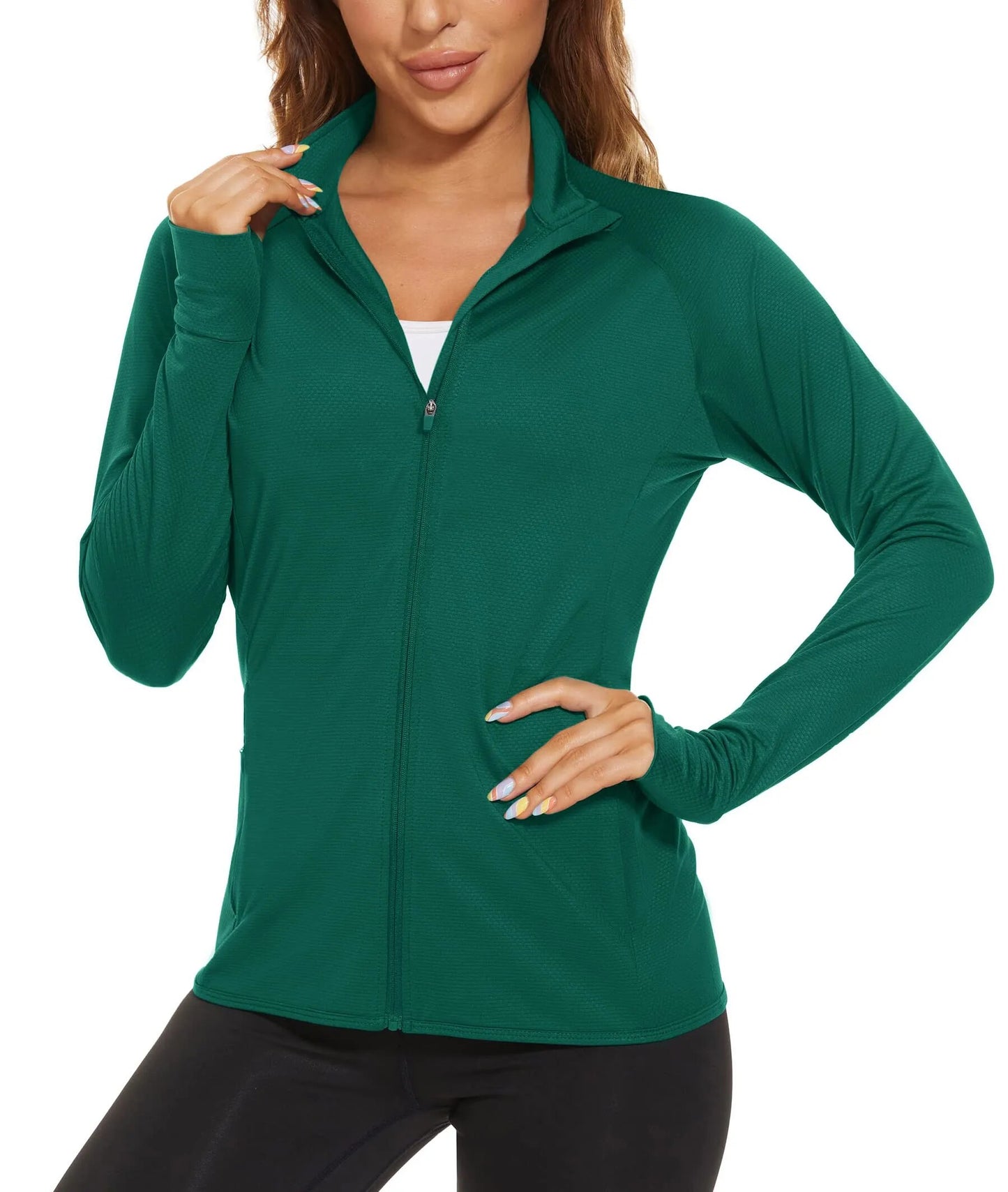 UPF 50+ Sun Protection Summer Shirts Women's Long Sleeve Shirts Full Zip Casual Jackets Zipper Pockets Golf Athlete Tops The Clothing Company Sydney