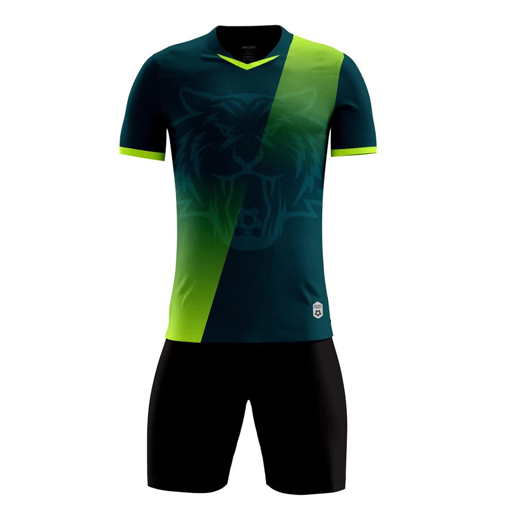 Men's Women's Kids Football Jersey Shorts Set Custom Soccer Uniform Outfit Kids School Team Training Kit The Clothing Company Sydney