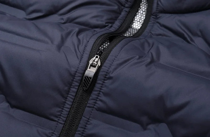 Men’s White Duck Down Winter Jacket – Waterproof Hooded Puffer Coat, Thick & Windproof Parka The Clothing Company Sydney