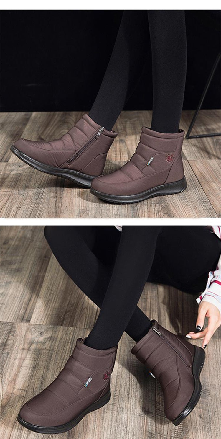 Women Boots Snow Fur Shoes zipper Platform Boots For Women's Girls Soft Ankle Boots Waterproof Plush Winter Shoes The Clothing Company Sydney