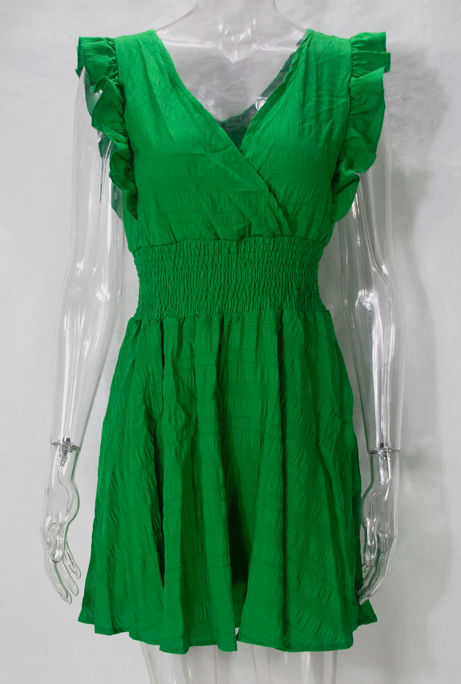 Elegant Short Summer Casual Slim Red Sleeveless Holiday Beach Dress Fashion V Neck A-line Dresses - The Clothing Company Sydney