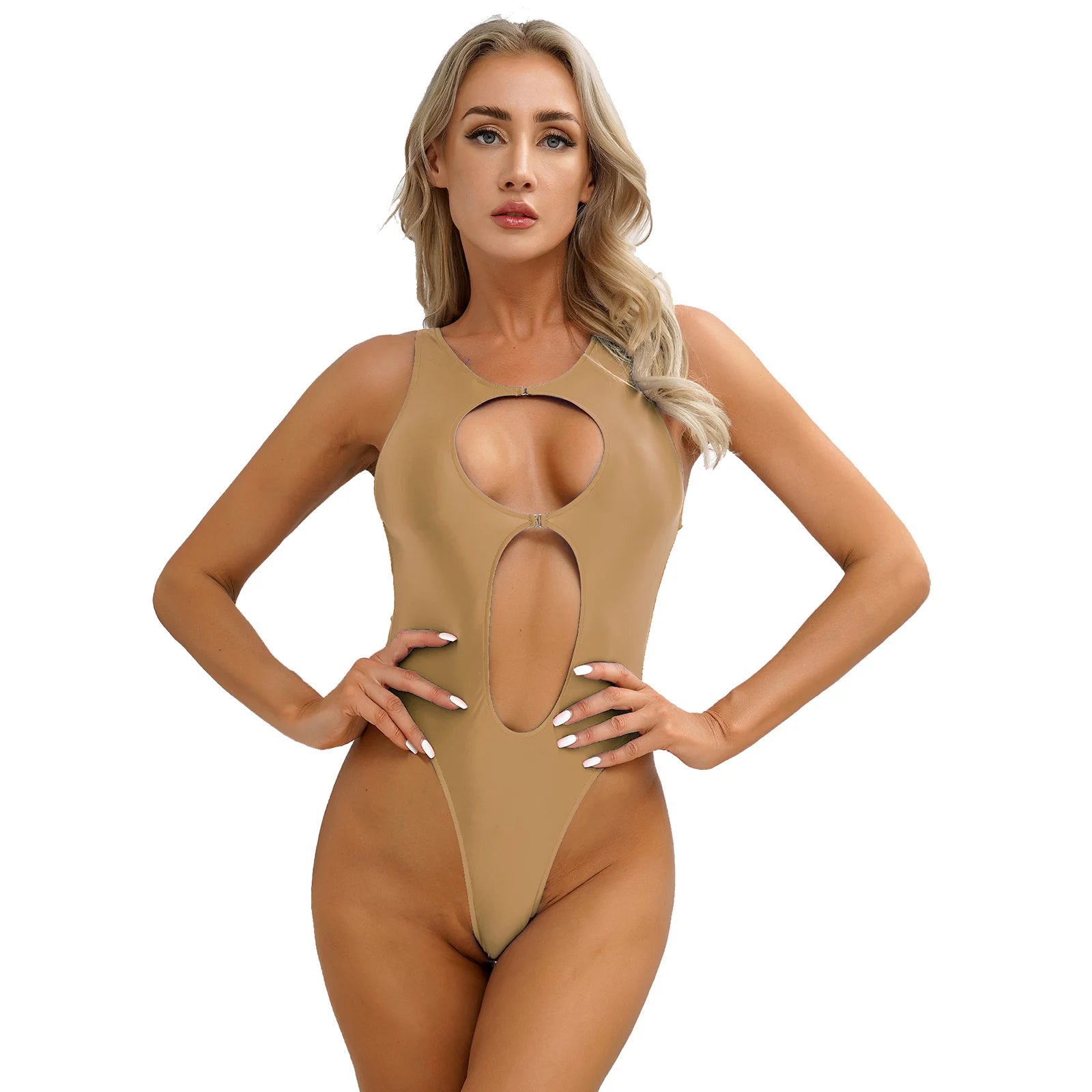 One Piece Womens Bodysuit High Cut Tight Monokini Summer Swimsuit Party Romper Swimwear - The Clothing Company Sydney