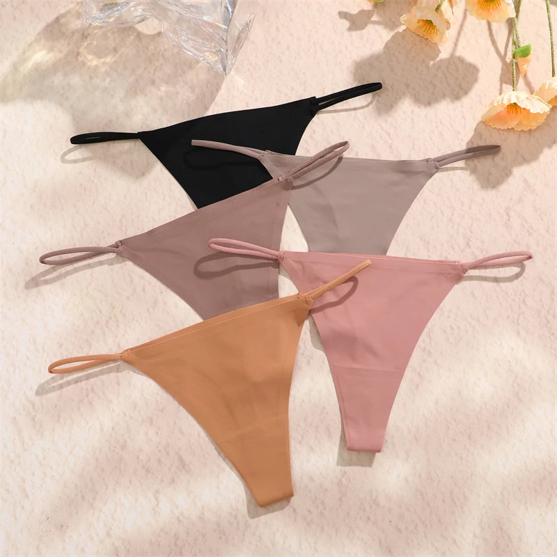 3 Pack Women Seamless Thongs Low Waist Bikini Panties Female Underpants T-back Underwear - The Clothing Company Sydney