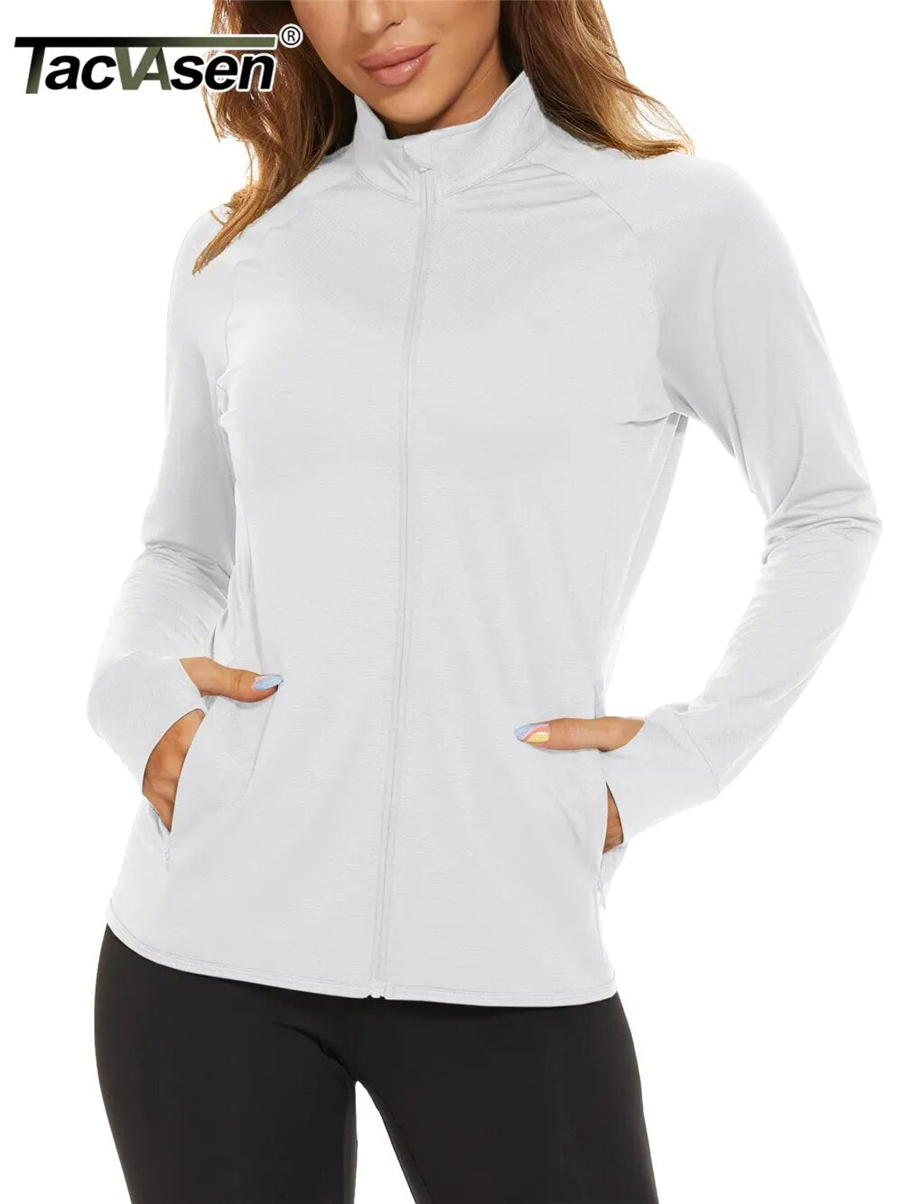 UPF 50+ Sun Protection Summer Shirts Women's Long Sleeve Shirts Full Zip Casual Jackets Zipper Pockets Golf Athlete Tops The Clothing Company Sydney