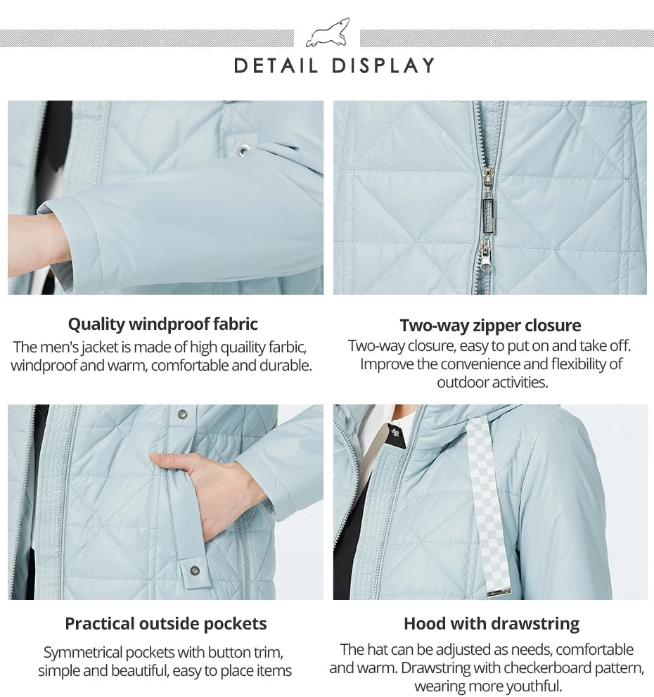 Women's Padded Coat Autumn Mid-Length Loose Parka Light Cotton Quilted Jacket - The Clothing Company Sydney