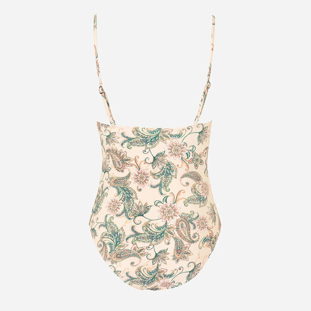 Deep V Neck One-piece Swimsuit Women Removable Bra PMonokini Summer Beach Swimwear - The Clothing Company Sydney