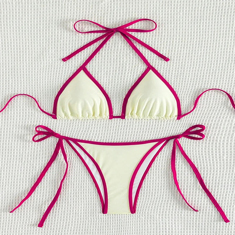 2 Piece String Micro Thong Swimsuit Women Halter Mini Swimwear Beachwear Bikini Set The Clothing Company Sydney