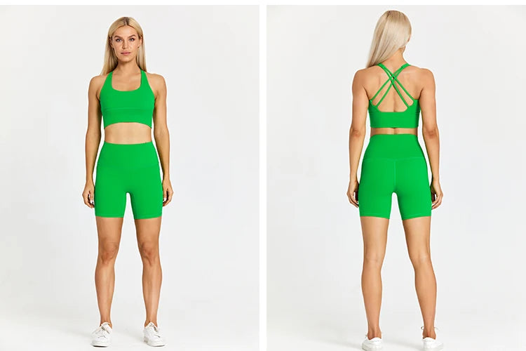 Yoga Shorts Set Women Fitness Suit 2 Piece Sports Gym Wear Workout Clothes Running Sportswear Sport Outfit The Clothing Company Sydney