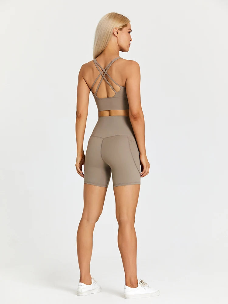 Yoga Shorts Set Women Fitness Suit 2 Piece Sports Gym Wear Workout Clothes Running Sportswear Sport Outfit The Clothing Company Sydney