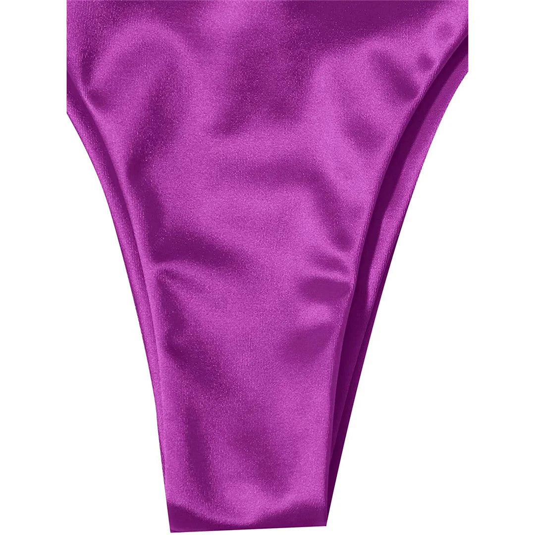 Halter Satin Brazilian Bikini Women Swimwear Female Swimsuit Two-piece Bikini set Bather Bathing Suit The Clothing Company Sydney