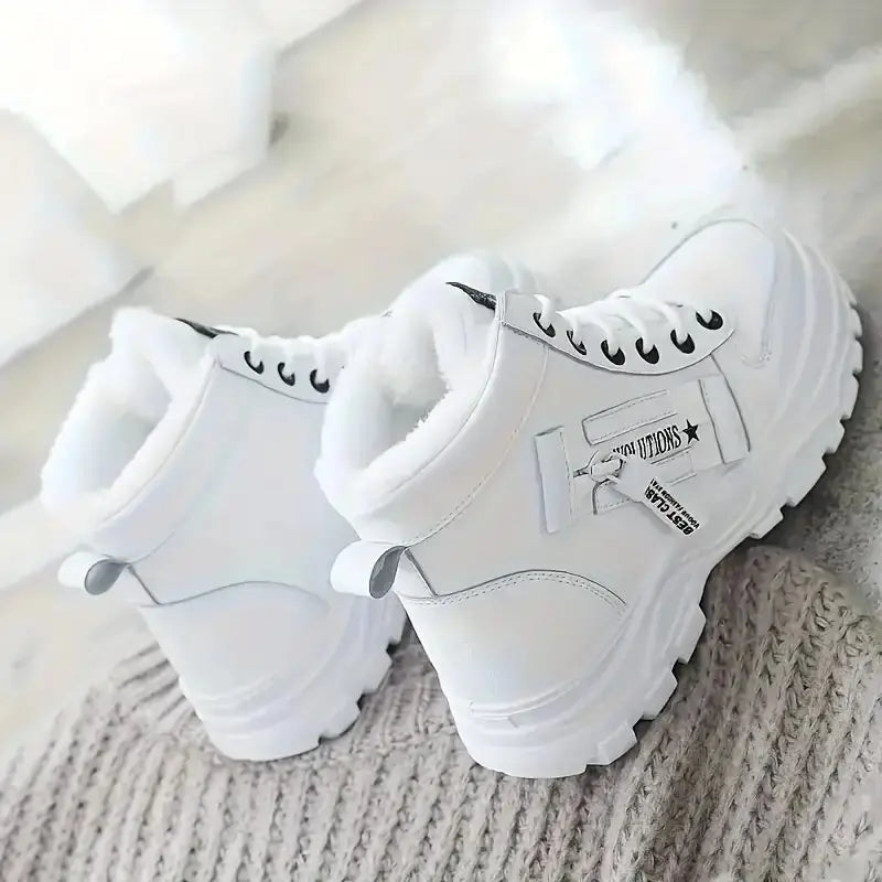 Women’s Winter High-Top Snow Boots – Warm Lace-Up Wedge Sneakers with Flannel Lining The Clothing Company Sydney