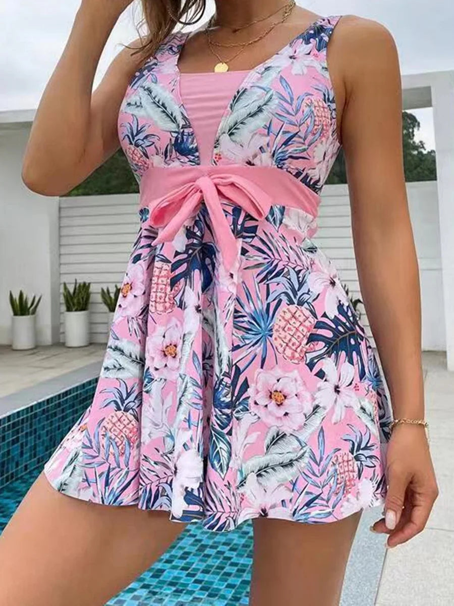 Floral Tankini Set 2 Piece Women Swimsuit High Waist Swimwear Bathers Bathing Swimming Suit Summer Beachwear - The Clothing Company Sydney
