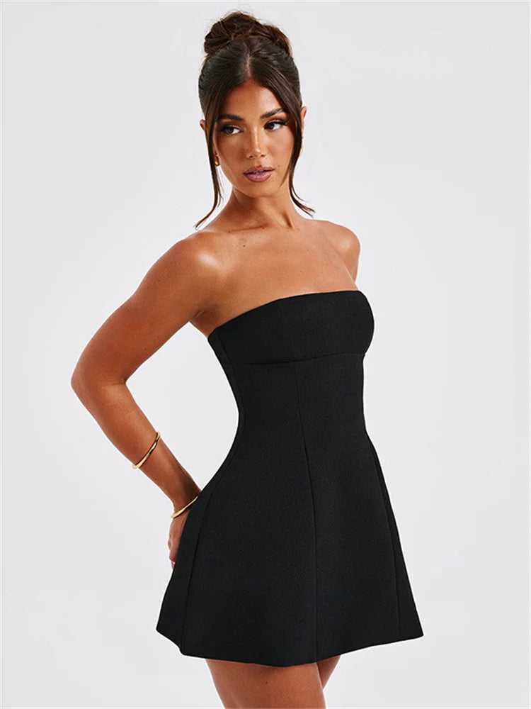 White Backless Patchwork Fashion Summer Elegant Party Mini Dress - The Clothing Company Sydney