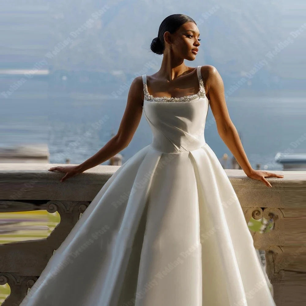 Elegant A-Line Women Wedding Dresses Party Bead String Bridal Gowns Mopping Length Princess Ball Customized Dress The Clothing Company Sydney