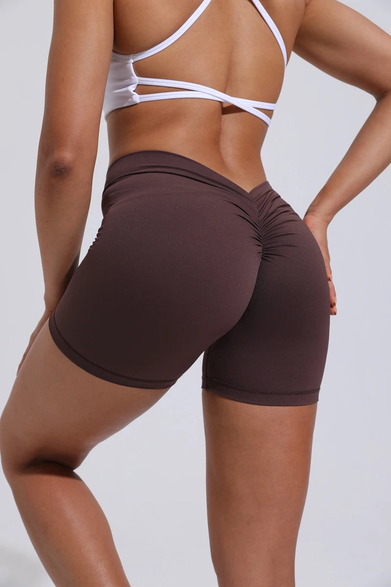 V-Back shorts High waist yoga women's training sports fitness pants Activewear Short - The Clothing Company Sydney