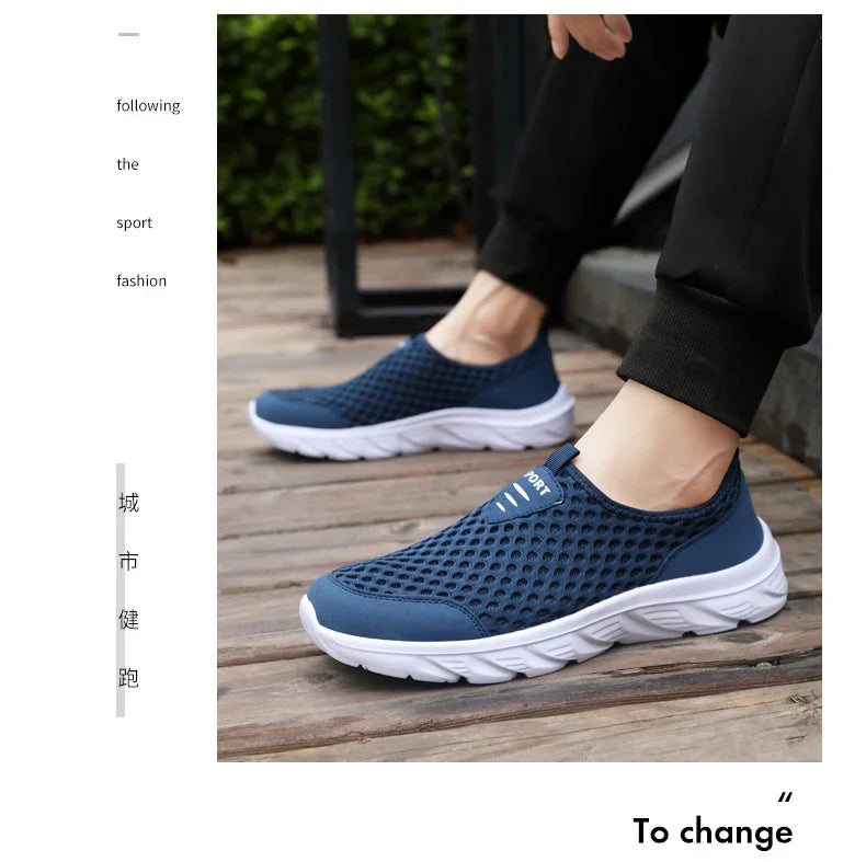 Lightweight Casual Breathable Slip on Male Casual Sneakers Anti-slip Men's Flats Outdoor Walking Shoes - The Clothing Company Sydney