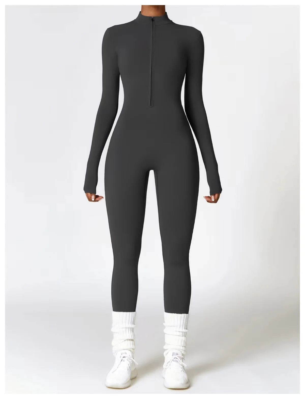 Women's One-piece Yoga Pants Short/Long-sleeved Warm ski Overalls Outerwear High Elastic Cycling Bodybuilding Bodysuit - The Clothing Company Sydney