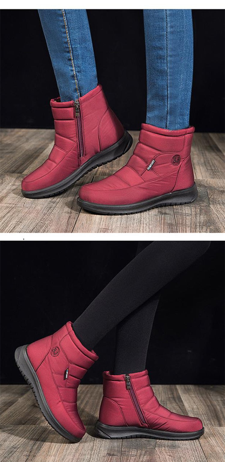 Women Boots Snow Fur Shoes zipper Platform Boots For Women's Girls Soft Ankle Boots Waterproof Plush Winter Shoes The Clothing Company Sydney