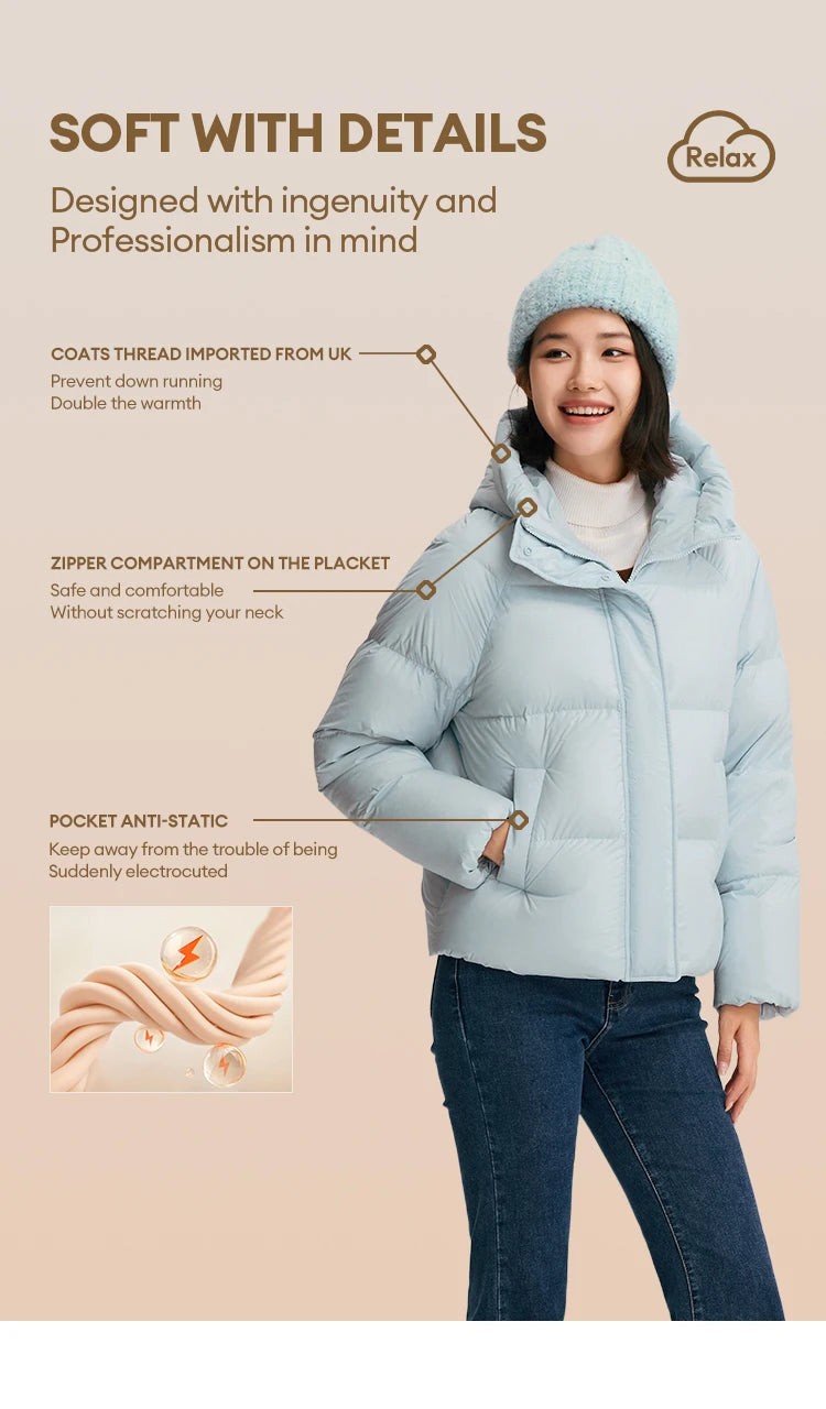 Women's Hooded Puffer Down Jacket The Clothing Company Sydney